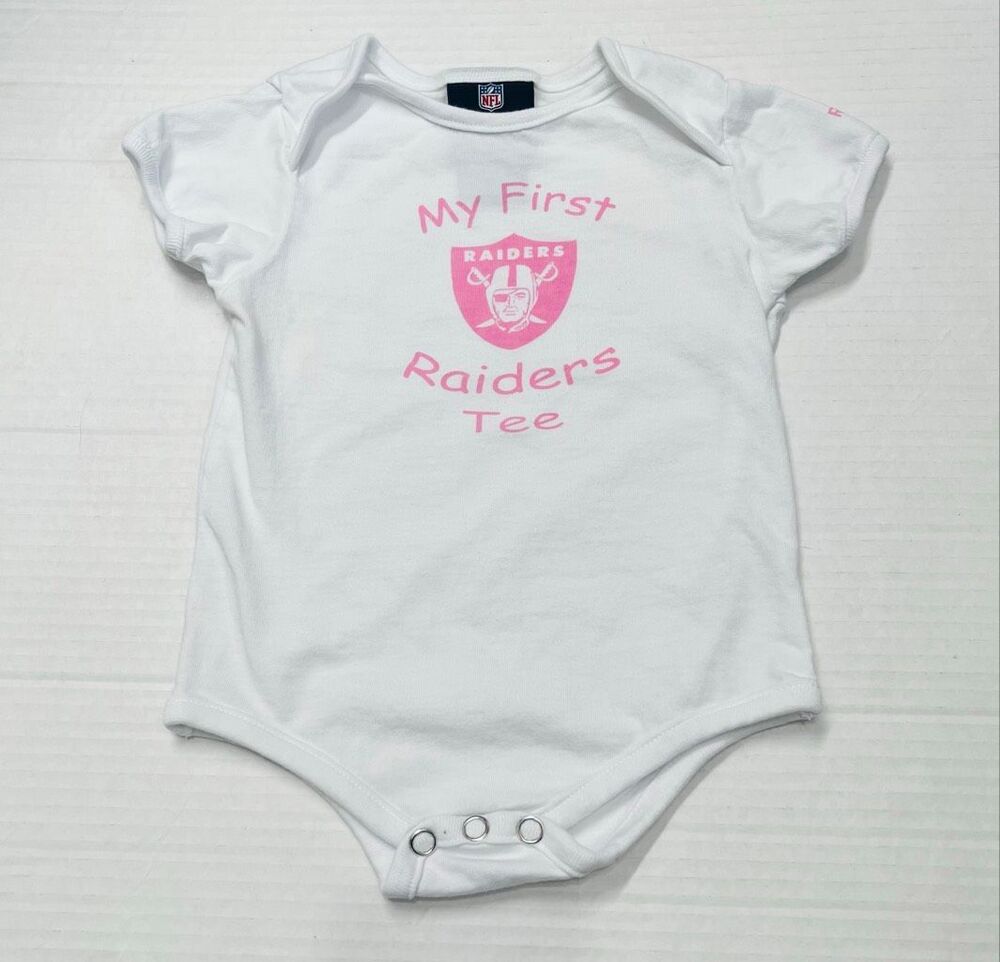 Team Apparel Reebok Kids My First Raiders Tee Bodysuit   Girls Size 6/9 Months